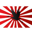 silhouette japanese crane on japanese navy flag vector image