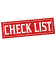 check list grunge rubber stamp vector image vector image