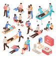 first aid isometric set vector image vector image