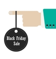hand holding label of black friday vector image