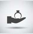 hand present heart ring icon vector image