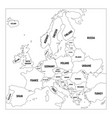 outline map of europe simplified wireframe vector image