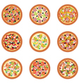 pizza set vector image vector image