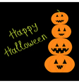 four funny pumpkins halloween card flat design vector image