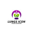 nature lungs logo concept lungs health logo vector image