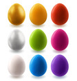 set easter colorful eggs isolated on white vector image