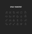 set line icons space transport vector image vector image