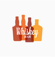 whiskey bottle logo color banner on white vector image
