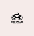 bike garage simple logo template vector image vector image