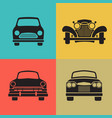 set classic car front view icon vector image vector image