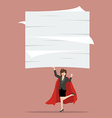 business woman superhero lifting a lot vector image vector image