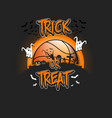 halloween pattern trick or treat and basketball vector image