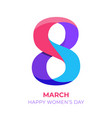 international women s day poster 8 march 3d vector image