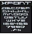 metallic silver alphabet and numbers vector image