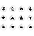 stickers with indian icons vector image