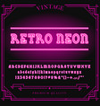 bright neon alphabet letters numbers and symbols vector image