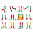 christmas elf feet santa claus helpers cute vector image