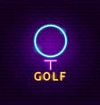 golf neon label vector image
