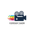 pixel art video logo icon design vector image
