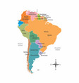 south america colorful map vector image