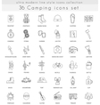 camping ultra modern outline line icons vector image vector image