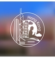 hong kong one line design on blurred background vector image vector image