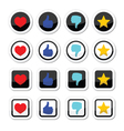 like thumb up love favorite icons set vector image vector image