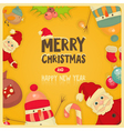 retro merry christmas and new years card vector image vector image