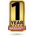 1 year warranty golden shield Royalty Free Vector Image