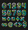 alphabet line transparent color font style vector image vector image