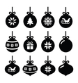 christmas ball bauble icons set vector image vector image