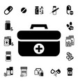 doctors bag with cross or medical suitcase icon vector image