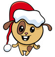 dog on christmas cartoon vector image