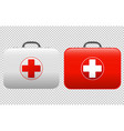 first aid kit set isolated white background vector image