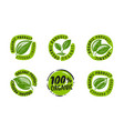 organic product label green healthy natural food vector image