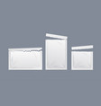 realistic detailed 3d white paper sachet packets vector image
