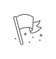 waving flag line outline icon vector image