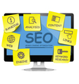computer seo concept vector image vector image