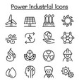power energy industrial icon set in thin line vector image vector image