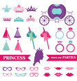 princess party set - photobooth props vector image vector image