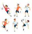 soccer characters playing football isolated sport vector image vector image