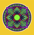 weed leaf mandala trippy tapestry vector image