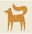 wild fox with stars and mountains vector image vector image