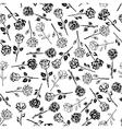 black and white roses floral seamless pattern vector image vector image