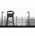 chain fence and guard tower at military base vector image vector image