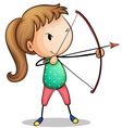 archer girl vector image