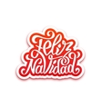 feliz navidad lettering merry christmas greetings vector image