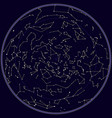 map of norhern sky with constellations vector image vector image