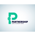 partnership abstract logo template hand vector image vector image