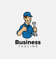 repair man mascot logo template vector image